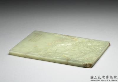 图片[3]-Jade table screen with decoration of scholars freeing a crane, Qing dynasty, Qianlong reign (1736-1795)-China Archive